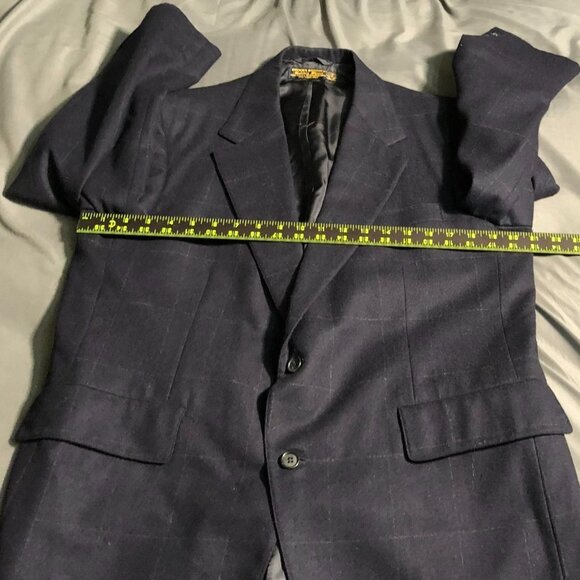 Vintage Brooks Brothers Mens Blazer Jacket 42R Golden Fleece Navy Windowpane - Picture 6 of 16